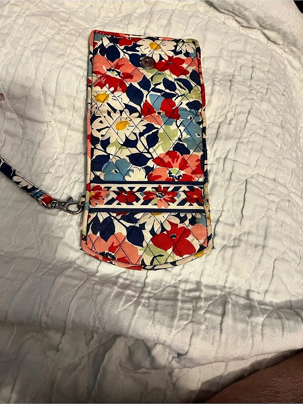 Vera Bradley Campus Double ID Wallet & Lanyard Floral Wristlet Wallet Multicolor